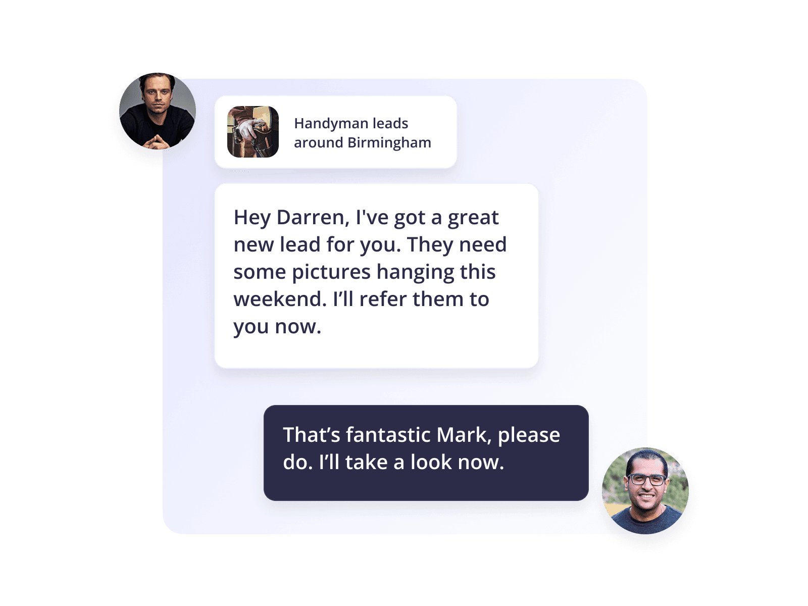 Message sellers before purchase on Referr